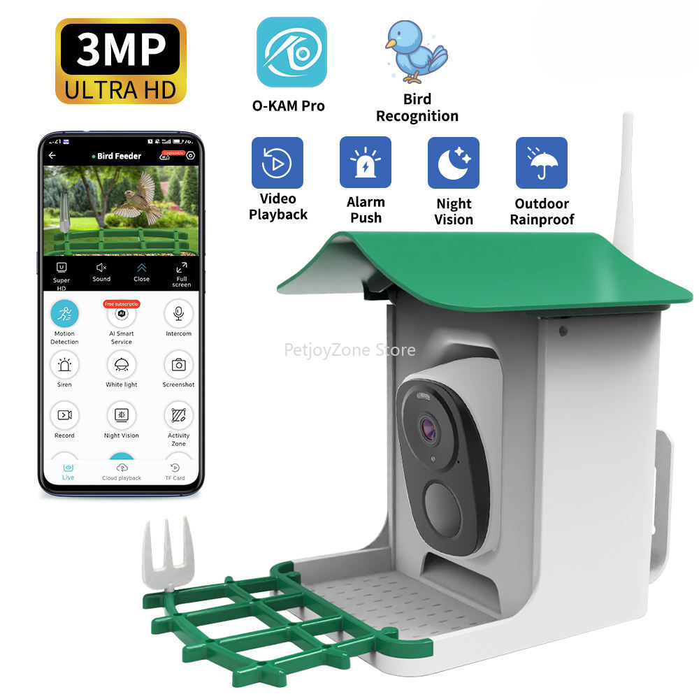 OEM 3MP O-KAM WIFI Color Night - Smart Bird Feeder Camera 评论和价格
