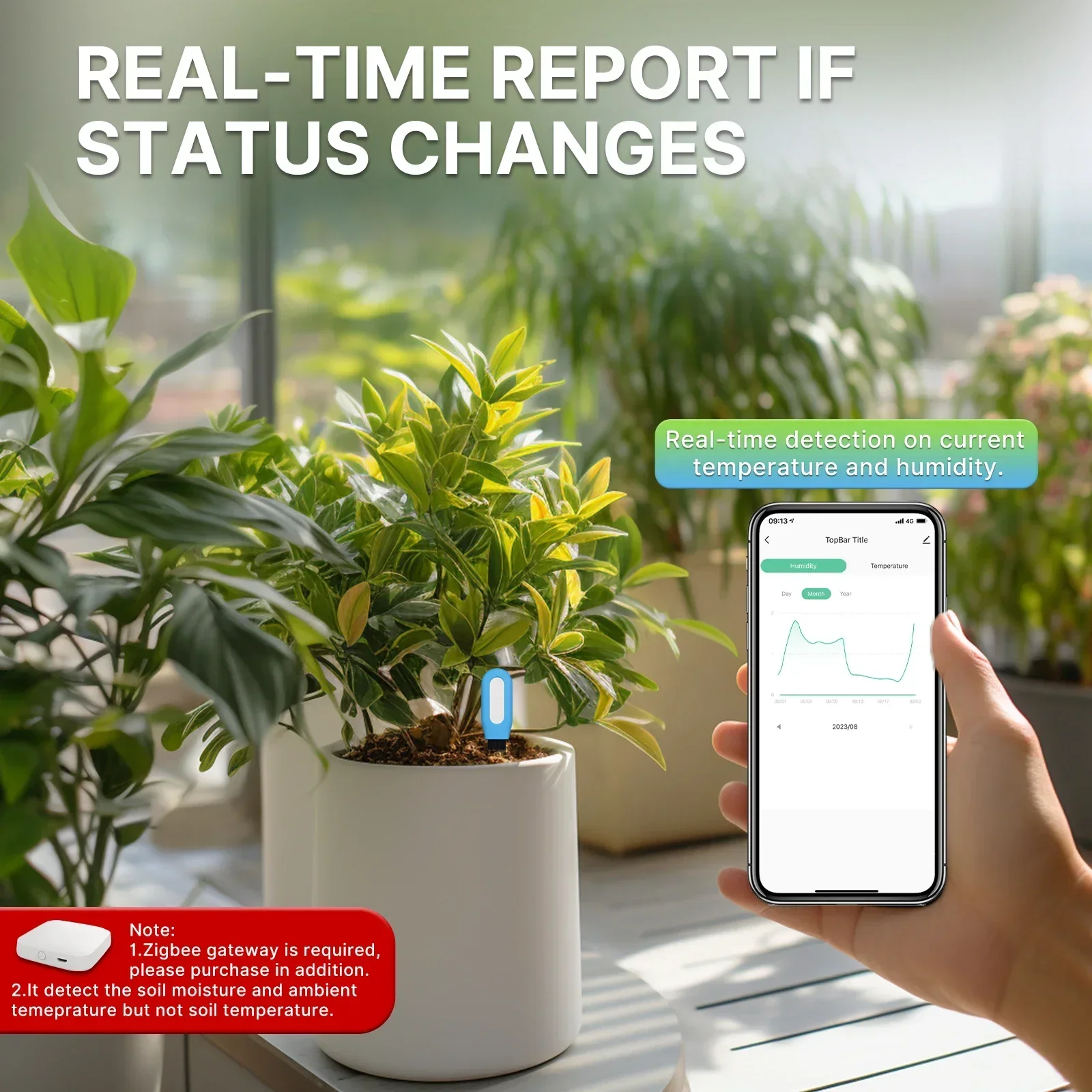 MOES Smart ZigBee Soil Tempera - Smart Garden Zigbee 评论和价格